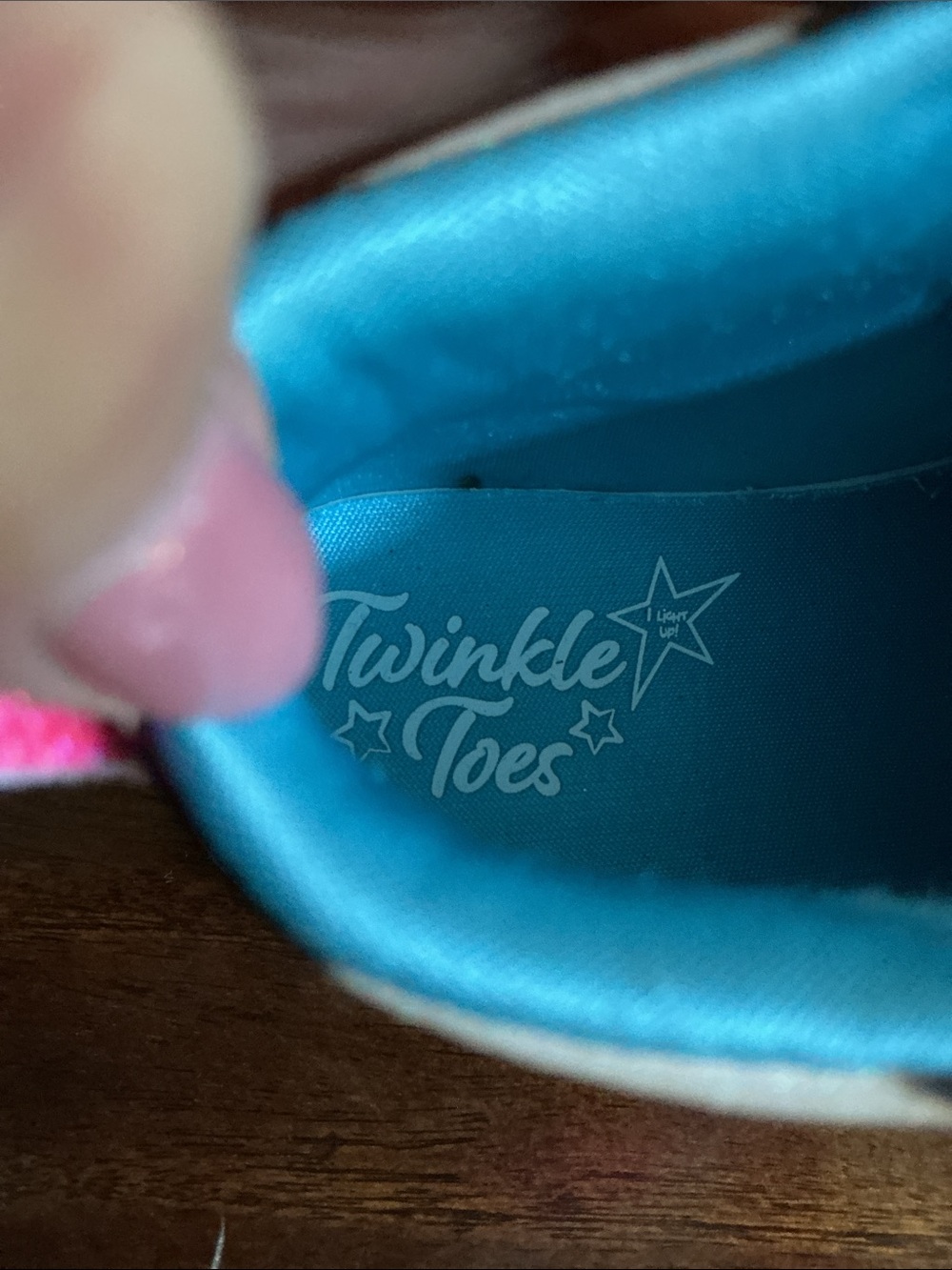 Skechers -Sz 8-Twinkle Toes Lighted High-Top Sneakers Pink Rainbow - See Video - Picture 4 of 14